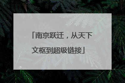 南京跃迁，从天下文枢到超级链接