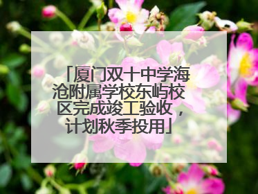 厦门双十中学海沧附属学校东屿校区完成竣工验收，计划秋季投用