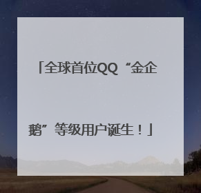 全球首位QQ“金企鹅”等级用户诞生！