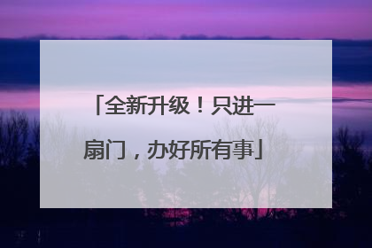 全新升级！只进一扇门，办好所有事