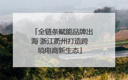 全链条赋能品牌出海 浙江衢州打造跨境电商新生态