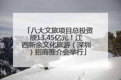 八大文旅项目总投资额13.45亿元！江西新余文化旅游（深圳）招商推介会举行