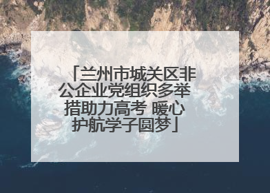 兰州市城关区非公企业党组织多举措助力高考 暖心护航学子圆梦