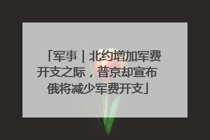 军事｜北约增加军费开支之际，普京却宣布俄将减少军费开支