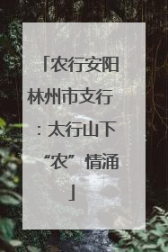 农行安阳林州市支行：太行山下“农”情涌