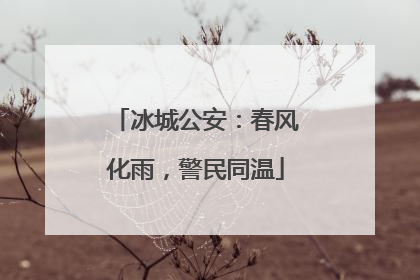 冰城公安：春风化雨，警民同温