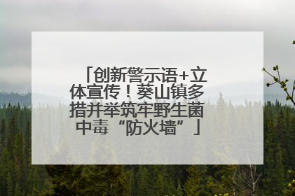 创新警示语+立体宣传！葵山镇多措并举筑牢野生菌中毒“防火墙”