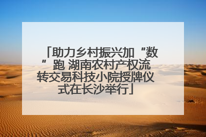 助力乡村振兴加“数”跑 湖南农村产权流转交易科技小院授牌仪式在长沙举行