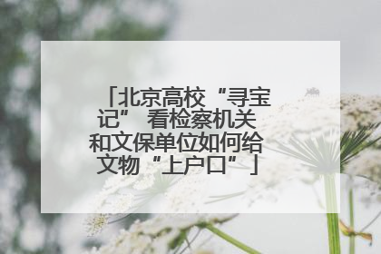 北京高校“寻宝记” 看检察机关和文保单位如何给文物“上户口”
