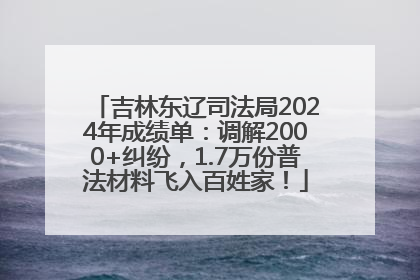 吉林东辽司法局2024年成绩单：调解2000+纠纷，1.7万份普法材料飞入百姓家！