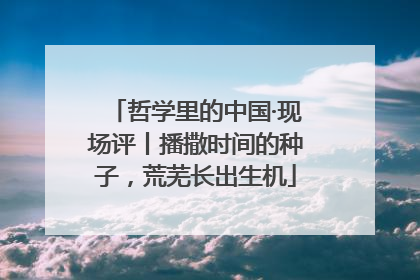 哲学里的中国·现场评丨播撒时间的种子，荒芜长出生机
