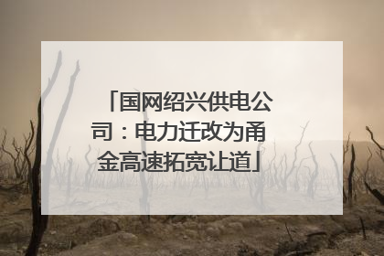 国网绍兴供电公司：电力迁改为甬金高速拓宽让道