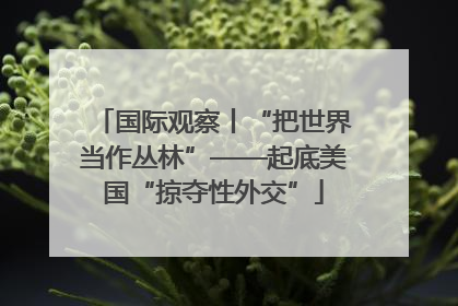 国际观察丨“把世界当作丛林”——起底美国“掠夺性外交”