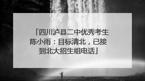 四川泸县二中优秀考生陈小雨：目标清北，已接到北大招生组电话