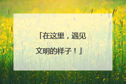 在这里，遇见文明的样子！
