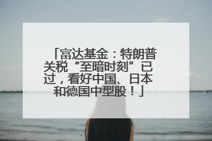 富达基金：特朗普关税“至暗时刻”已过，看好中国、日本和德国中型股！