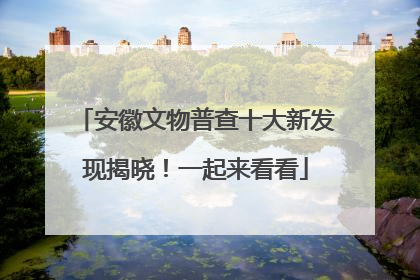安徽文物普查十大新发现揭晓！一起来看看