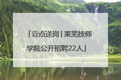 壹点送岗│莱芜技师学院公开招聘22人