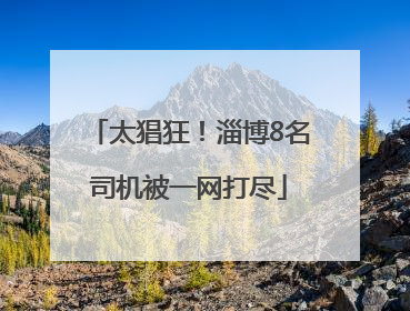 太猖狂！淄博8名司机被一网打尽