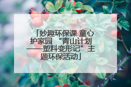 妙趣环保课 童心护家园 “青山计划——塑料变形记”主题环保活动