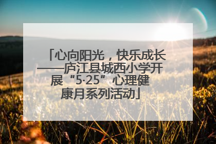心向阳光，快乐成长——庐江县城西小学开展“5·25”心理健康月系列活动