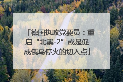 德国执政党要员：重启“北溪-2”或是促成俄乌停火的切入点