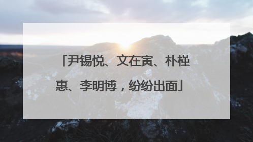 尹锡悦、文在寅、朴槿惠、李明博，纷纷出面
