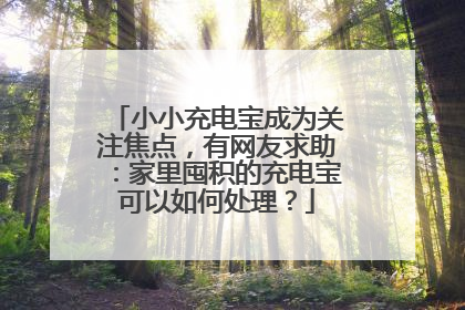 小小充电宝成为关注焦点，有网友求助：家里囤积的充电宝可以如何处理？