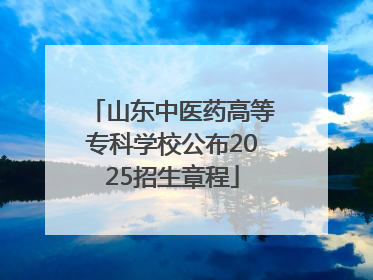 山东中医药高等专科学校公布2025招生章程