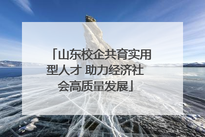 山东校企共育实用型人才 助力经济社会高质量发展