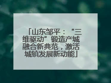 山东邹平：“三维驱动”锻造产城融合新典范，激活城镇发展新动能