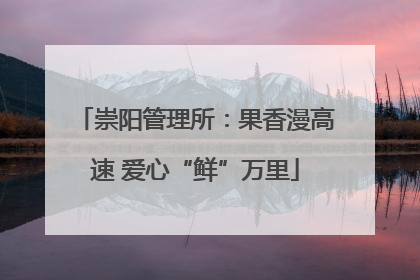 崇阳管理所：果香漫高速 爱心“鲜”万里