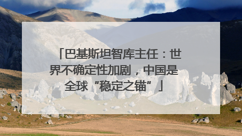 巴基斯坦智库主任：世界不确定性加剧，中国是全球“稳定之锚”