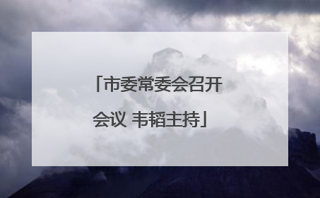 市委常委会召开会议 韦韬主持