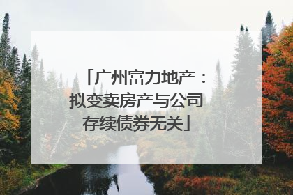 广州富力地产：拟变卖房产与公司存续债券无关