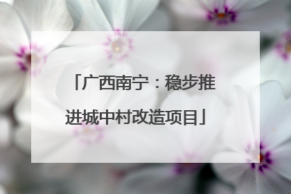 广西南宁：稳步推进城中村改造项目