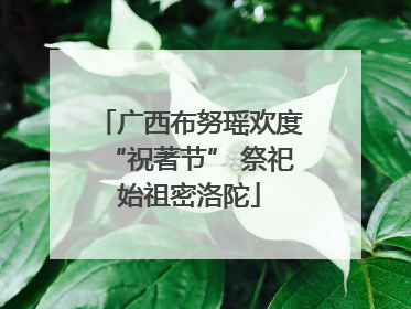 广西布努瑶欢度“祝著节” 祭祀始祖密洛陀