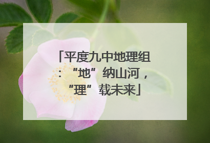 平度九中地理组：“地”纳山河，“理”载未来