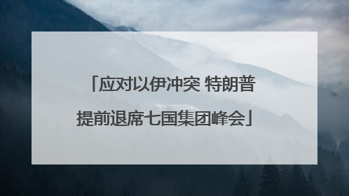 应对以伊冲突 特朗普提前退席七国集团峰会