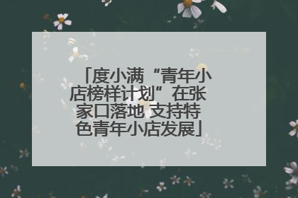 度小满“青年小店榜样计划”在张家口落地 支持特色青年小店发展