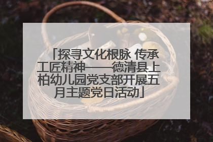 探寻文化根脉 传承工匠精神——德清县上柏幼儿园党支部开展五月主题党日活动