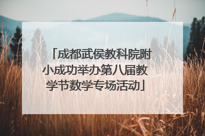 成都武侯教科院附小成功举办第八届教学节数学专场活动