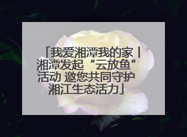 我爱湘潭我的家丨湘潭发起“云放鱼”活动 邀您共同守护湘江生态活力