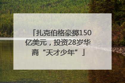 扎克伯格豪掷150亿美元，投资28岁华裔“天才少年”