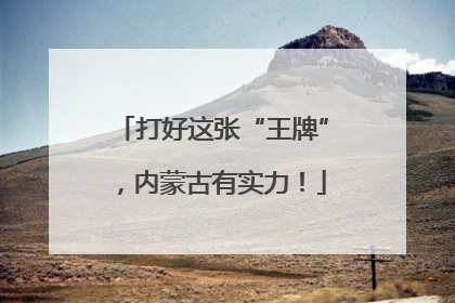 打好这张“王牌”，内蒙古有实力！