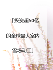 投资超50亿的全球最大室内雪场动工