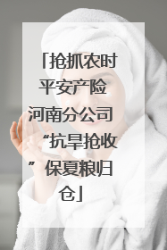 抢抓农时 平安产险河南分公司“抗旱抢收”保夏粮归仓
