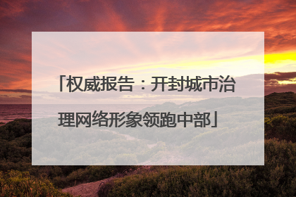 权威报告：开封城市治理网络形象领跑中部