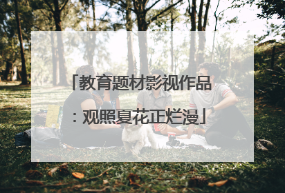 教育题材影视作品：观照夏花正烂漫