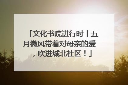 文化书院进行时丨五月微风带着对母亲的爱，吹进城北社区！